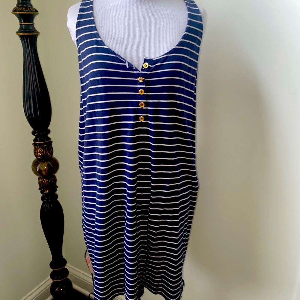 Lilly Pulitzer Essie size XS navy & white striped dress extra small $98